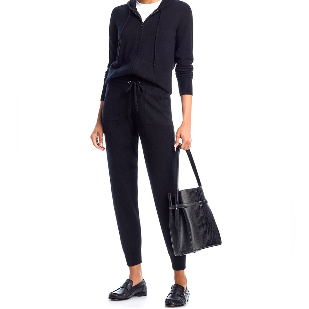 Bloomingdale’s Navy Cashmere zip hoodie